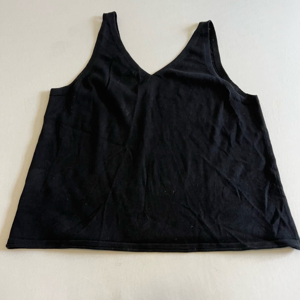 Banana Republic Black v-neck tank top L - Picture 7 of 8